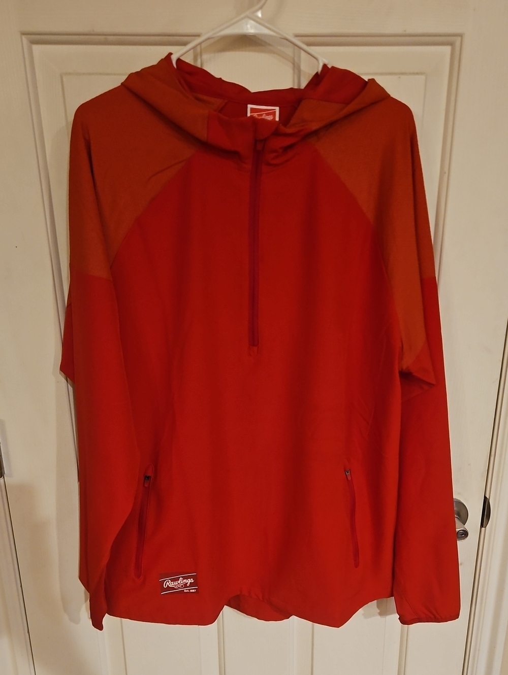 Rawlings Red Hooded Half-Zip Pullover